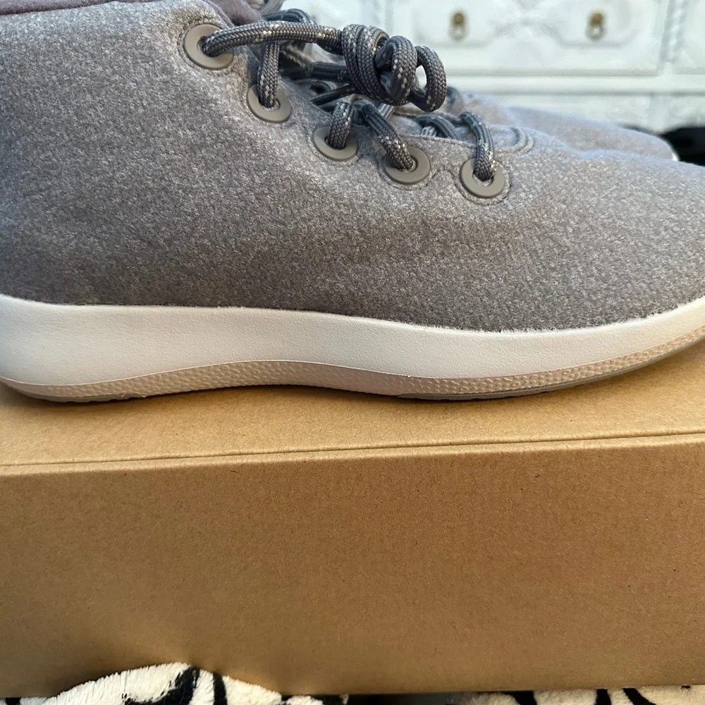 Allbirds women’s Wool Runner-Up Mizzle Light Gray high top shoes NIB - Picture 5 of 11